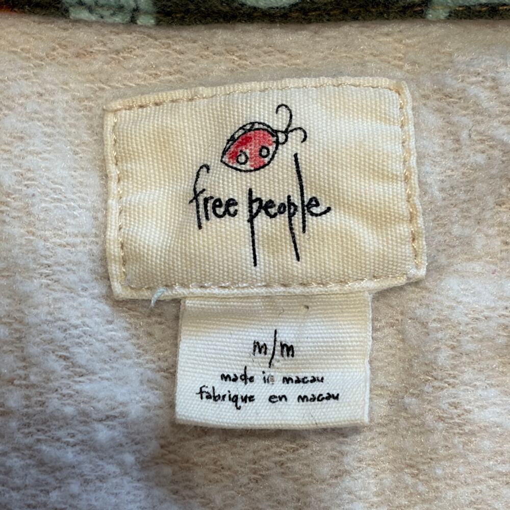 Free People Henley Sweatshirt Womens Medium Oatmeal Fleece Pullover Hooded Y2k - Picture 3 of 11
